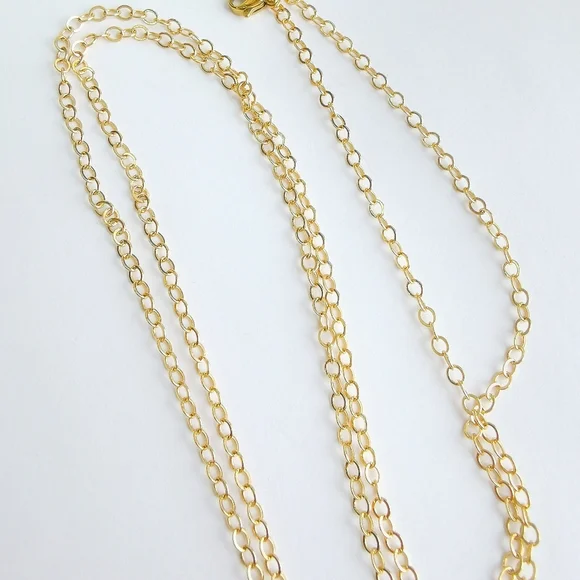 Vintage 70s  Pendant Necklace Gold Tone - Picture 7 of 8